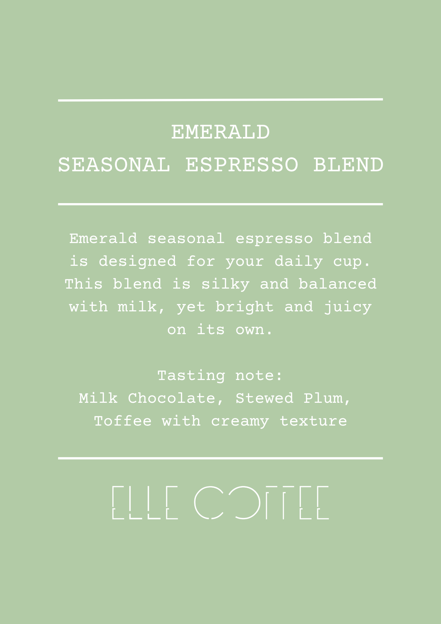 Emerald Seasonal Blend - Espresso Roast
